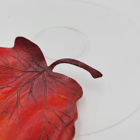 Vintage K & T Tovey Maple Tree Leaf Brooch/Pin Red Orange Autumn Fall Fashion - Picture 12 of 16